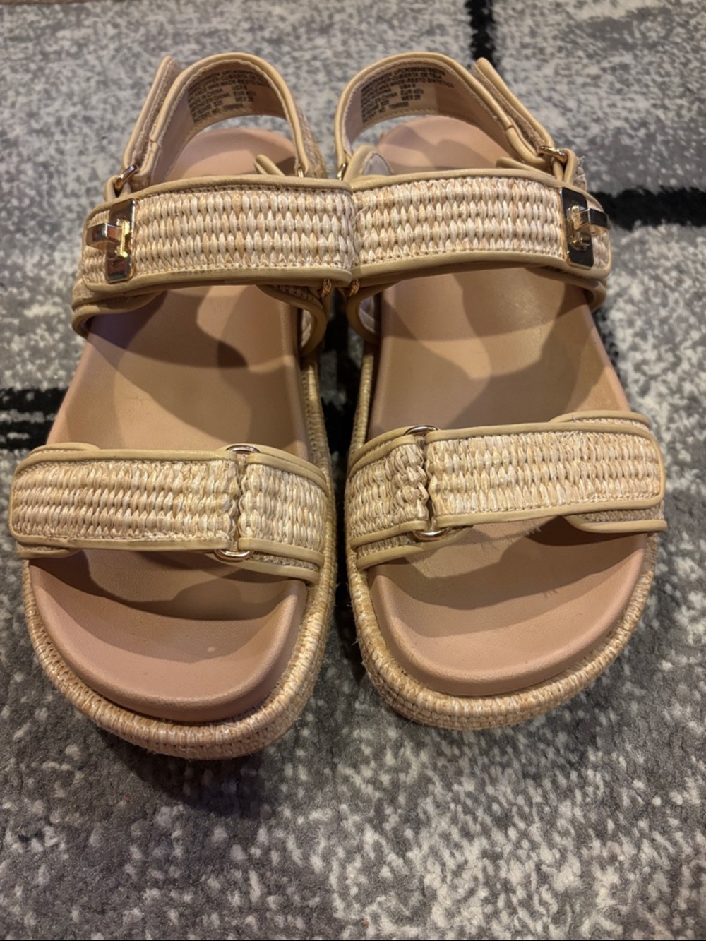 Comfort Woven Strap Sandals in Beige